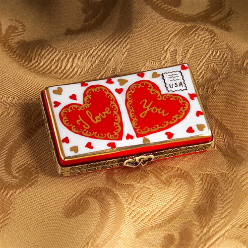 Limoges Love Letter with Two Hearts Box The Cottage Shop
