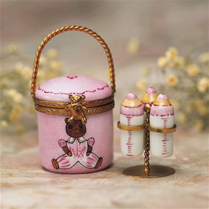 Picture of Limoges 3 Pink Baby Botlles in Box