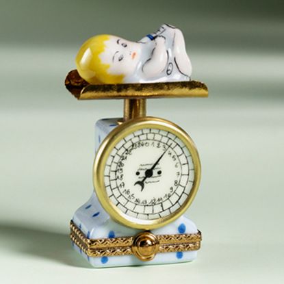 Picture of Limoges Baby Boy on Scale Box