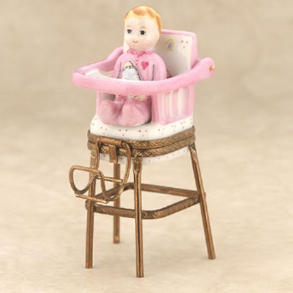 Picture of Limoges baby Girl on High Chair Box