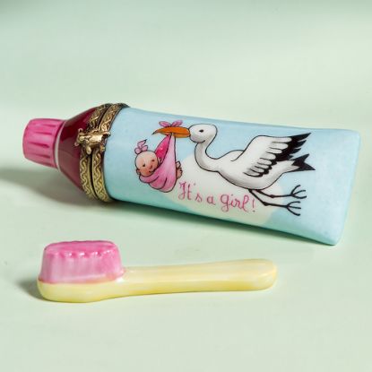 Picture of Limoges Baby Girl Tooth Paste with Stork Box