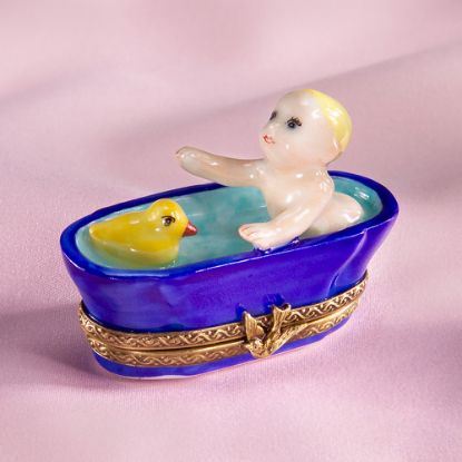 Picture of Limoges Baby in Bathtub with Rubber Duck Box