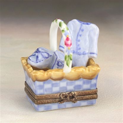 Picture of Limoges Blue Baby Basket with Shoes Box
