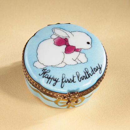 Picture of Limoges First Baby Boy Happy Birthday Blue Rabbit Box