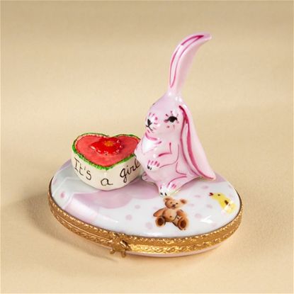 Picture of Limoges Pink Baby Rabbit Box