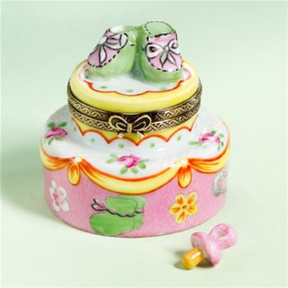 Picture of Limoges Baby Girl Birthday Cake with Shoes Box