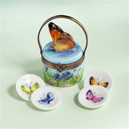 Picture of Limoges Butterfly Basket with Plates Box 