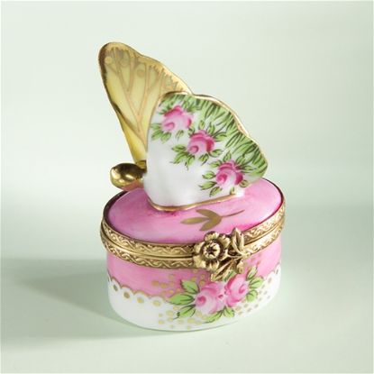 Picture of Limoges Butterfly with Roses Box