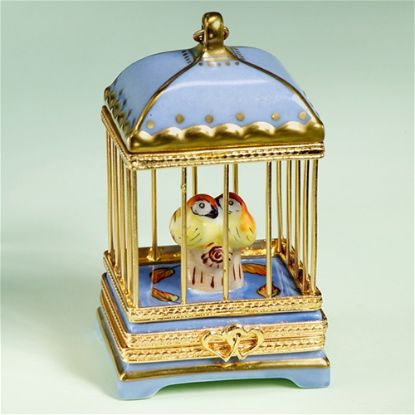 Picture of Limoges Birdcage with Two Birds Box 