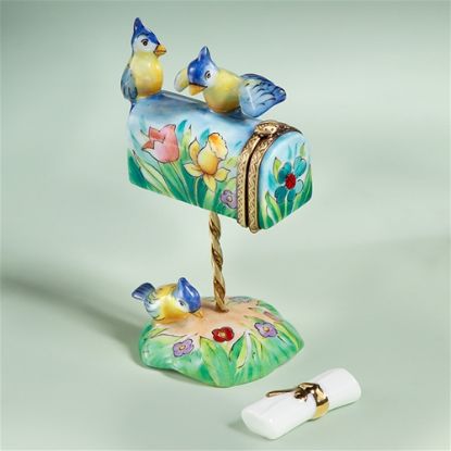 Picture of Limoges Bluebirds on Mailbox Floral Box