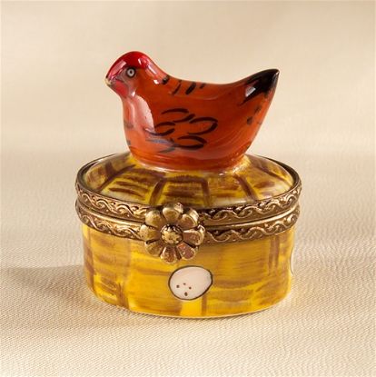 Picture of Limoges Mini Red Hen Box