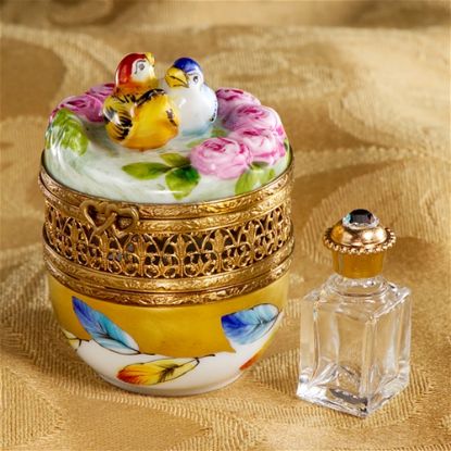 Picture of Limoges Two Birds Box with Perfume Bottle 