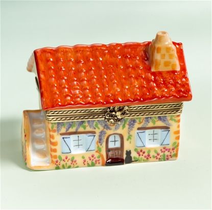 Picture of Limoges Country House with Black Cat Box