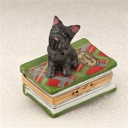 Picture of Limoges Black Scottie on Book Box