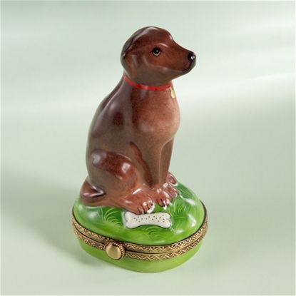 Picture of Limoges Chocolate Labrador Sitting Box