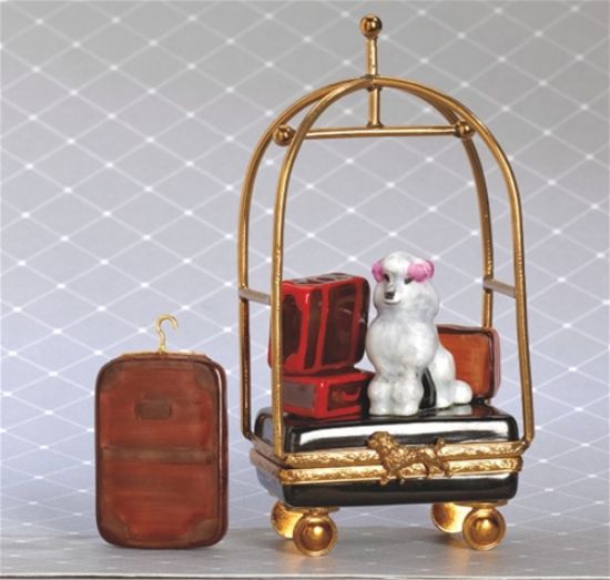 Picture of Limoges Poodle on Bellman' s Cart Box