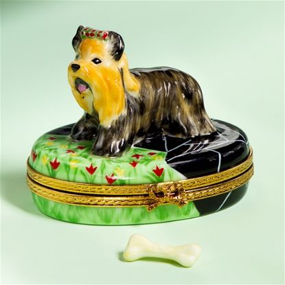 Picture of Limoges Yorkie on Grass Box