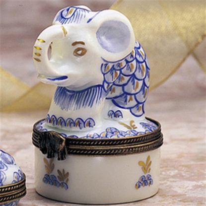Picture of Limoges Blue White Elephant Box