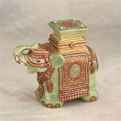 Picture of Limoges Jade Elephant Box