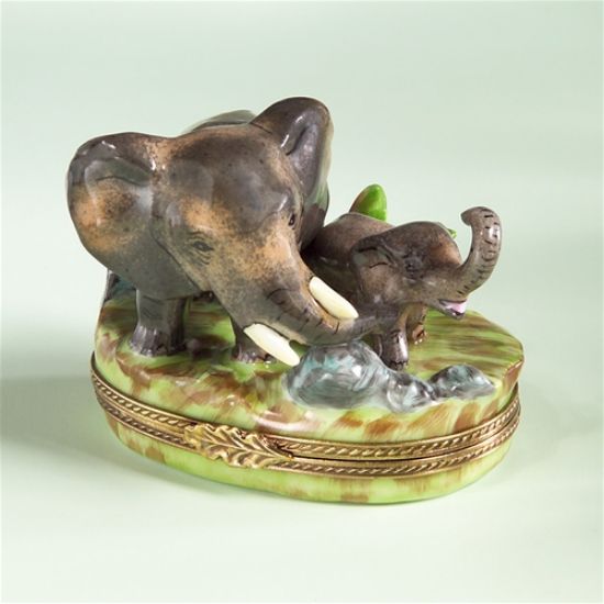 Picture of Limoges Mother and Baby Elephant Box