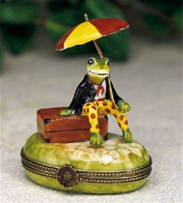 Picture of Limoges Frog on Luggage with Umbrella Box