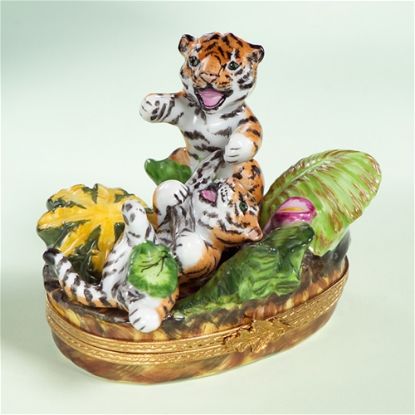 Picture of Limoges Mother and baby Tiger Box