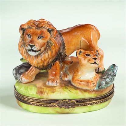 Picture of Limoges Mother and Baby Lion Box