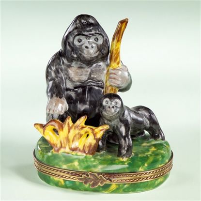 Picture of Limoges Mother and Baby Orangutan Box