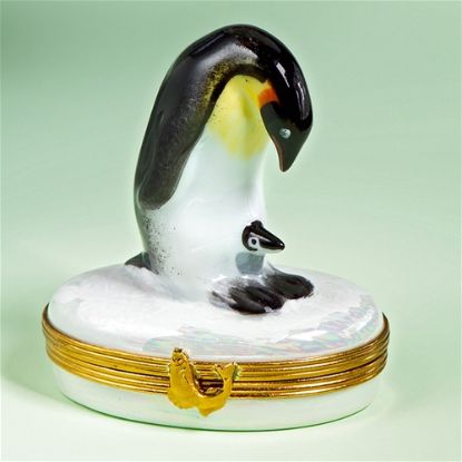 Picture of Limoges Mother and Baby Penguin Box