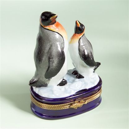 Picture of Limoges Mama Baby Penguin on Ice Box