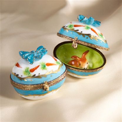 Picture of Limoges Brown Rabbit Inside Egg Box, Each.