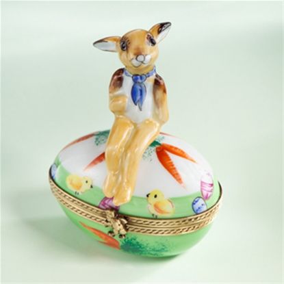 Picture of Limoges Chamart Rabbit on Egg with Carrots Box