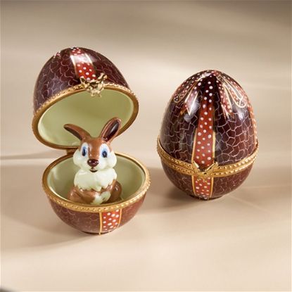 Picture of Limoges Chocolate Egg with Rabbit Inside Box, Each.