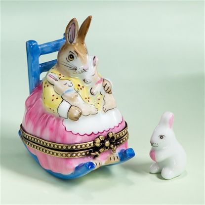Picture of Limoges Mama Rabbit on Chait with baby Box