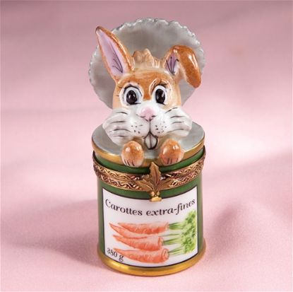 Picture of Limoges Rabbit in Carrots Can Box