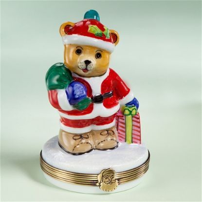 Picture of Limoges Teddy Santa with Gifts Box