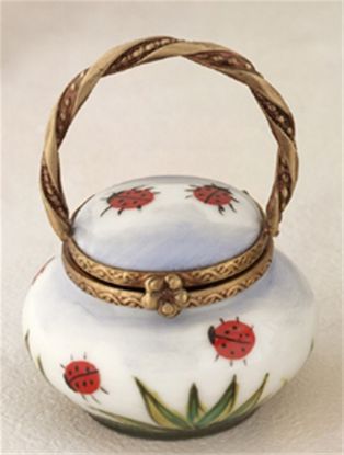 Picture of Limoges Basket with Ladybugs Box