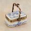 Picture of Limoges Blue Flowers Basket with Brass Handle Box