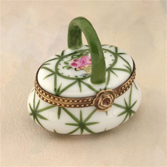 Picture of Limoges Green Stars Basket with Flowers Box