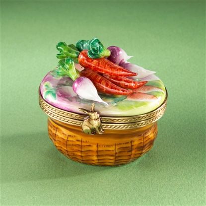 Picture of Limoges Carrots and Radish Wicker Basket Box