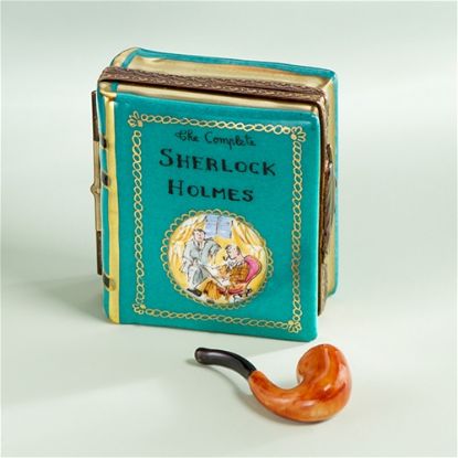 Picture of Limoges Sherlock Holmes Book with Pipe Box