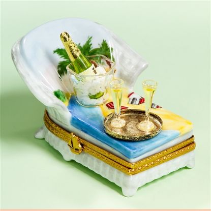 Picture of Limoges Recliner with Champagne and Palm Trees Box