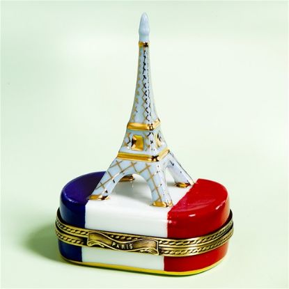 Picture of Limoges Eiffel Tower on French Flag Box