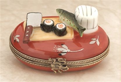 Picture of Limoges Sushi Table with Green Fish Box