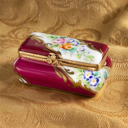 Picture of Limoges Traditional Burgundy Trunk with Roses