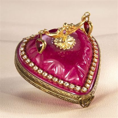 Picture of Limoges Heart with Two Pendans Box