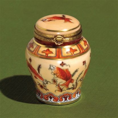 Picture of Limoges Oriental Jar with Orange Fish Box