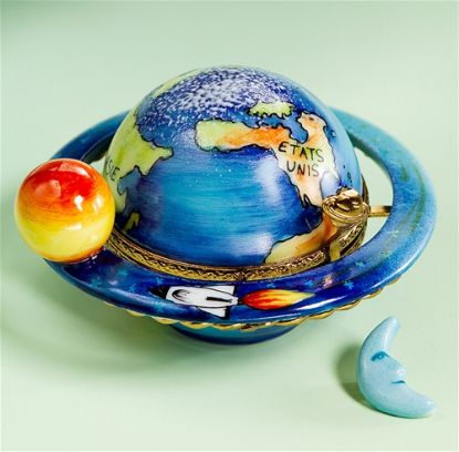 Picture of Limoges Planet Earth Box with Sun and Moon