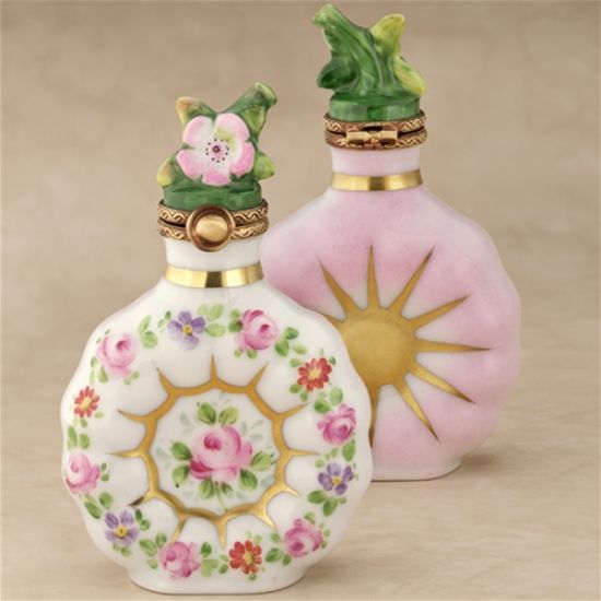 Picture of Limoges Round Perfume Bottle with Roses Box, Each.