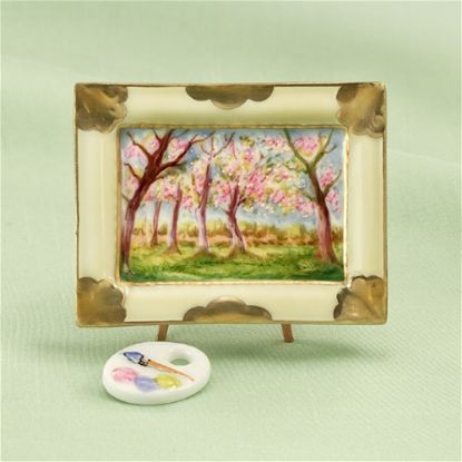 Picture of Limoges Spring Flowers Tree Painting Box on Easel